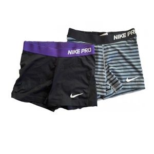 2-pack nike pro spandex shorts
